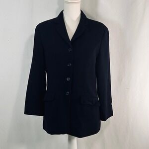 Vintage Lauren, Ralph Lauren, navy Blue 100% Wool 4-Button Blazer Jacket Size 8